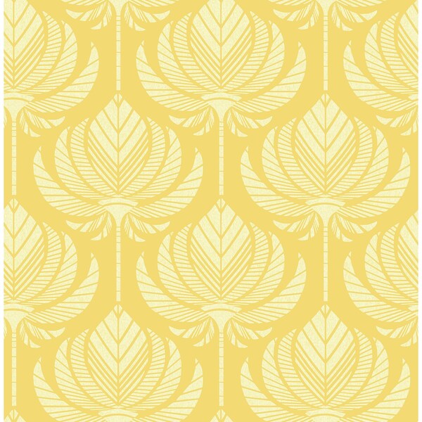 Manhattan Comfort Midland Palmier Yellow Lotus Fan 33 ft L X 205 in W Wallpaper BR4014-26427 - main